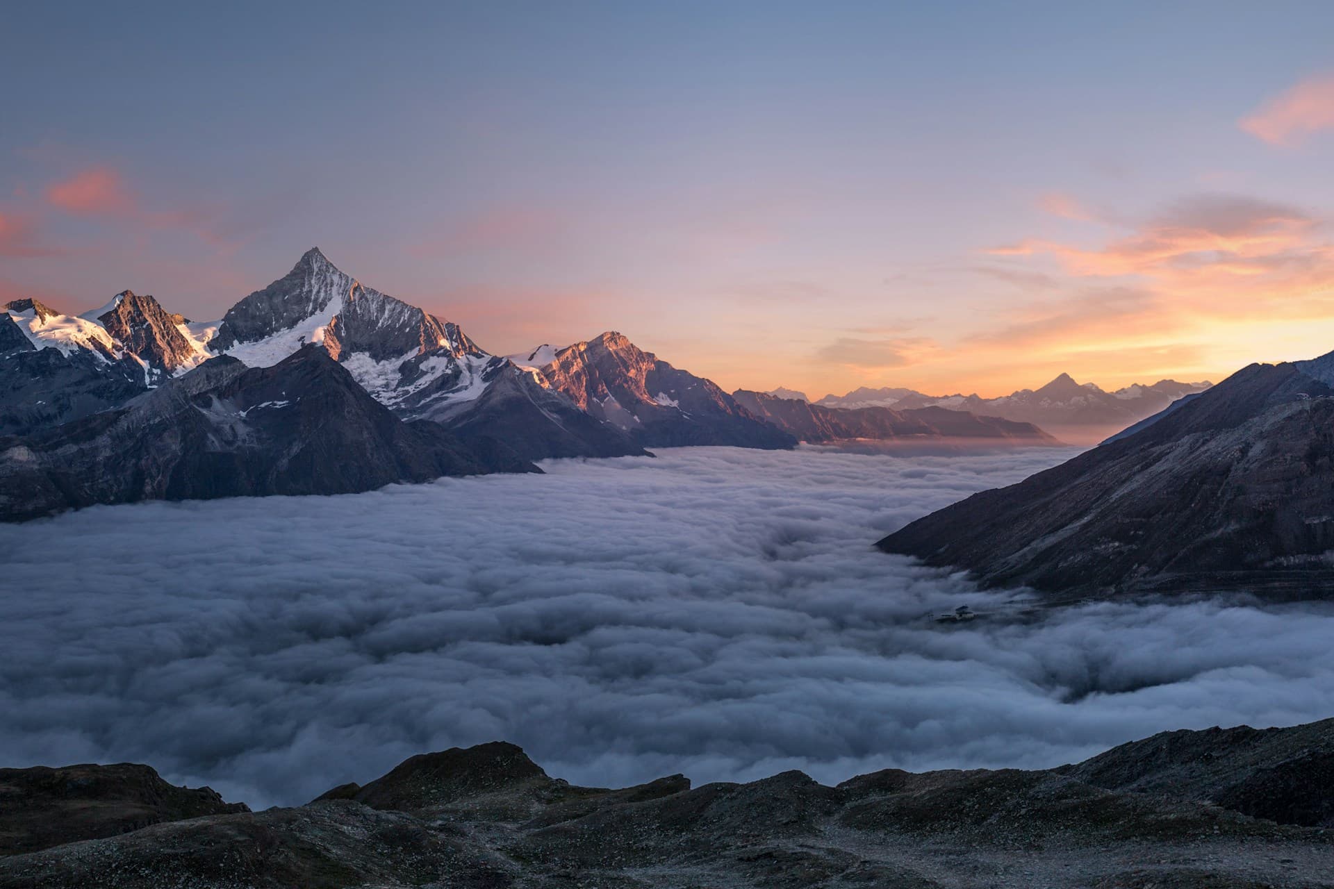 Scenic mountain road travel destination